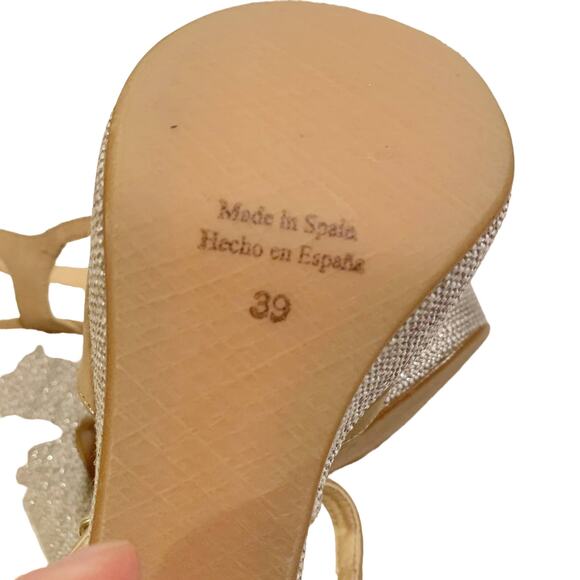 Anthropologie Glitz T-Strap Platform Sandals NWT US 8 EU39 - Picture 7 of 11